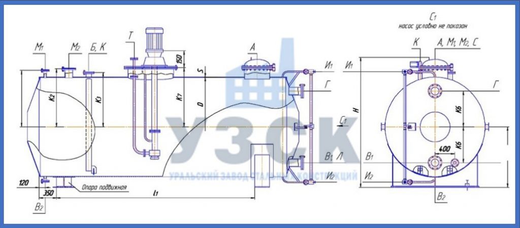 Чертеж емкости ГКК в Бийске